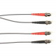 Black Box Fiber Optic Patch Network Cable - 98.40 ft Fiber Optic Network Cable for Network Device - ST Male Network - ST Male Network - 1 Gbit/s - Patch Cable - OFNP - 9/125 &micro;m - Gray - TAA Compliant FOCMPSM-030M-STST-GR