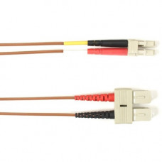 Black Box Fiber Optic Duplex Patch Network Cable - 26.30 ft Fiber Optic Network Cable for Network Device - First End: 2 x SC Male Network - Second End: 2 x LC Male Network - Patch Cable - LSZH - 50/125 &micro;m - Brown - TAA Compliant FOLZH50-008M-SCL