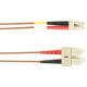 Black Box Fiber Optic Duplex Patch Network Cable - 6.50 ft Fiber Optic Network Cable for Network Device - First End: 2 x SC Male Network - Second End: 2 x LC Male Network - Patch Cable - LSZH - 50/125 &micro;m - Brown - TAA Compliant FOLZH50-002M-SCLC