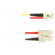Black Box Fiber Optic Duplex Patch Network Cable - 3.20 ft Fiber Optic Network Cable for Network Device - First End: 2 x SC Male Network - Second End: 2 x LC Male Network - 1 Gbit/s - Patch Cable - OFNP, OFNR - 62.5/125 &micro;m - White - TAA Complian