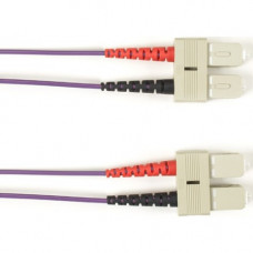 Black Box Duplex Fiber Optic Patch Network Cable - 6.56 ft Fiber Optic Network Cable for Network Device - First End: 2 x SC Male Network - Second End: 2 x SC Male Network - 1 Gbit/s - Patch Cable - 9/125 &micro;m - Violet - TAA Compliant - TAA Complia