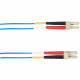Black Box OS2 9/125 Singlemode Fiber Optic Patch Cable OFNR PVC LC-LC BL 3M - 9.84 ft Fiber Optic Network Cable for Network Device - First End: 2 x LC Male Network - Second End: 2 x LC Male Network - 10 Gbit/s - Patch Cable - OFNR, Riser, CMR - 9/125 &