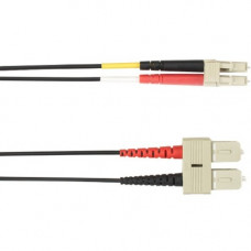 Black Box Colored Fiber OS2 9-Micron Singlemode Fiber Optic Patch Cable - Duplex, PVC - 9.84 ft Fiber Optic Network Cable for Network Device - First End: 2 x SC Male Network - Second End: 2 x LC Male Network - 1 Gbit/s - Patch Cable - Shielding - 9/125 &a