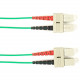 Black Box Fiber Optic Duplex Patch Network Cable - 9.80 ft Fiber Optic Network Cable for Network Device - First End: 2 x SC Male Network - Second End: 2 x SC Male Network - Patch Cable - LSZH - 50/125 &micro;m - Green - TAA Compliant FOLZH50-003M-SCSC