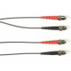 Black Box Duplex Fiber Optic Patch Network Cable - 9.84 ft Fiber Optic Network Cable for Network Device - First End: 2 x ST Male Network - Second End: 2 x ST Male Network - 1 Gbit/s - Patch Cable - 9/125 &micro;m - Gray - TAA Compliant FOCMRSM-003M-ST