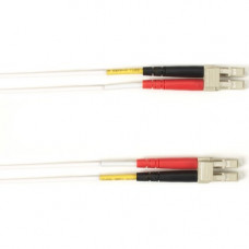Black Box Duplex Fiber Optic Patch Network Cable - 13.12 ft Fiber Optic Network Cable for Network Device - First End: 2 x LC Male Network - Second End: 2 x LC Male Network - 1 Gbit/s - Patch Cable - 9/125 &micro;m - White - TAA Compliant FOCMRSM-004M-