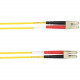 Black Box Colored Fiber OS2 9/125 Singlemode Fiber Optic Patch Cable - OFNR PVC - 26.25 ft Fiber Optic Network Cable for Network Device - First End: 2 x LC Male Network - Second End: 2 x LC Male Network - 1 Gbit/s - Patch Cable - OFNR, CMR - 9/125 &mi