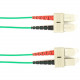 Black Box Duplex Fiber Optic Patch Network Cable - 26.25 ft Fiber Optic Network Cable for Network Device - First End: 2 x SC Male Network - Second End: 2 x SC Male Network - 1 Gbit/s - Patch Cable - 9/125 &micro;m - Green - TAA Compliant FOCMRSM-008M-