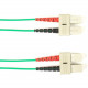 Black Box Duplex Fiber Optic Patch Network Cable - 26.25 ft Fiber Optic Network Cable for Network Device - First End: 2 x SC Male Network - Second End: 2 x SC Male Network - 1 Gbit/s - Patch Cable - 9/125 &micro;m - Green - TAA Compliant FOCMRSM-008M-