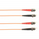 Black Box Fiber Optic Duplex Patch Network Cable - 23 ft Fiber Optic Network Cable for Network Device - First End: 2 x ST Male Network - Second End: 2 x ST Male Network - Patch Cable - LSZH - 50/125 &micro;m - Orange - TAA Compliant FOLZH50-007M-STST-