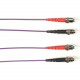 Black Box Duplex Fiber Optic Patch Network Cable - 82.02 ft Fiber Optic Network Cable for Network Device - First End: 2 x ST Male Network - Second End: 2 x ST Male Network - 1 Gbit/s - Patch Cable - 9/125 &micro;m - Violet - TAA Compliant FOCMRSM-025M