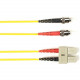 Black Box Fiber Optic Patch Network Cable - 82 ft Fiber Optic Network Cable for Network Device - ST Male Network - SC Male Network - 1 Gbit/s - Patch Cable - OFNR - 9/125 &micro;m - Yellow - TAA Compliant FOCMRSM-025M-STSC-YL