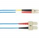 Black Box Fiber Optic Duplex Patch Network Cable - 6.56 ft Fiber Optic Network Cable for Network Device - First End: 2 x LC Male Network - Second End: 2 x SC Male Network - 10 Gbit/s - Patch Cable - 50/125 &micro;m - Blue - TAA Compliant FOLZH10-002M-