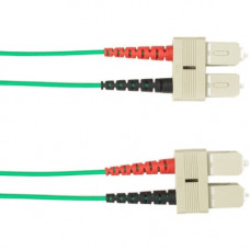 Black Box OM3 50-Micron Multimode Fiber Optic Patch Cable - LSZH, SC-SC, Green, 2-m - 6.56 ft Fiber Optic Network Cable for Network Device - First End: 2 x SC Male Network - Second End: 2 x SC Male Network - 10 Gbit/s - Patch Cable - 50/125 &micro;m -