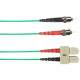 Black Box Colored Fiber OM3 50-Micron Multimode Fiber Optic Patch Cable - Duplex, LSZH - 6.56 ft Fiber Optic Network Cable for Network Device - First End: 2 x ST Male Network - Second End: 2 x SC Male Network - 10 Gbit/s - Patch Cable - 50/125 &micro;