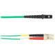 Black Box Colored Fiber OM3 50/125 Multimode Fiber Optic Patch Cable - LSZH - 9.84 ft Fiber Optic Network Cable for Network Device - First End: 1 x MT-RJ Male Network - Second End: 2 x LC Male Network - 10 Gbit/s - Patch Cable - LSZH, Riser - 50/125 &