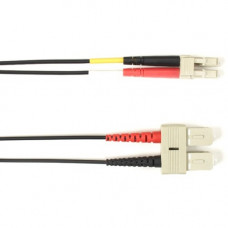 Black Box Fiber Optic Duplex Patch Network Cable - 6.50 ft Fiber Optic Network Cable for Network Device - First End: 2 x SC Male Network - Second End: 2 x LC Male Network - 10 Gbit/s - Patch Cable - OFNP - 50/125 &micro;m - Black - TAA Compliant FOCMP