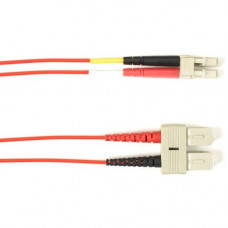 Black Box Fiber Optic Duplex Patch Network Cable - 6.50 ft Fiber Optic Network Cable for Network Device - First End: 2 x SC Male Network - Second End: 2 x LC Male Network - 10 Gbit/s - Patch Cable - OFNP - 50/125 &micro;m - Red - TAA Compliant - TAA C