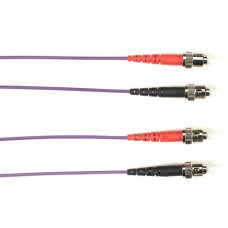 Black Box Fiber Optic Duplex Patch Network Cable - 6.50 ft Fiber Optic Network Cable for Network Device - First End: 2 x ST Male Network - Second End: 2 x ST Male Network - 10 Gbit/s - Patch Cable - LSZH - 50/125 &micro;m - Purple - TAA Compliant FOLZ