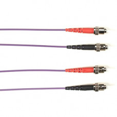 Black Box Fiber Optic Duplex Patch Network Cable - 23 ft Fiber Optic Network Cable for Network Device - First End: 2 x ST Male Network - Second End: 2 x ST Male Network - 1 Gbit/s - Patch Cable - OFNP - 50/125 &micro;m - Purple - TAA Compliant FOCMP50