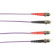 Black Box Fiber Optic Duplex Patch Network Cable - 23 ft Fiber Optic Network Cable for Network Device - First End: 2 x ST Male Network - Second End: 2 x ST Male Network - 1 Gbit/s - Patch Cable - OFNP - 50/125 &micro;m - Purple - TAA Compliant FOCMP50