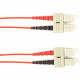 Black Box Fiber Optic Duplex Patch Network Cable - 26.30 ft Fiber Optic Network Cable for Network Device - First End: 2 x SC Male Network - Second End: 2 x SC Male Network - 10 Gbit/s - Patch Cable - OFNR - 50/125 &micro;m - Red - TAA Compliant FOCMRM
