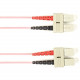 Black Box Fiber Optic Duplex Patch Network Cable - 98.40 ft Fiber Optic Network Cable for Network Device - First End: 2 x SC Male Network - Second End: 2 x SC Male Network - 1 Gbit/s - Patch Cable - OFNP - 9/125 &micro;m - Pink - TAA Compliant FOCMPSM