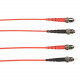 Black Box Fiber Optic Duplex Patch Network Cable - 49.21 ft Fiber Optic Network Cable for Network Device - First End: 2 x ST Male Network - Second End: 2 x ST Male Network - 128 MB/s - Patch Cable - 50/125 &micro;m - Red - TAA Compliant FOLZH50-015M-S