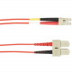 Black Box Fiber Optic Patch Network Cable - 3.28 ft Fiber Optic Network Cable for Network Device - First End: 2 x SC Male Network - Second End: 2 x LC Male Network - 10 Gbit/s - Patch Cable - 62.5/125 &micro;m - Red FOLZH62-001M-SCLC-RD
