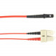Black Box Fiber Optic Duplex Patch Network Cable - 3.20 ft Fiber Optic Network Cable for Network Device - First End: 2 x SC Male Network - Second End: 1 x MT-RJ Male Network - 10 Gbit/s - Patch Cable - LSZH - 62.5/125 &micro;m - Red - TAA Compliant FO