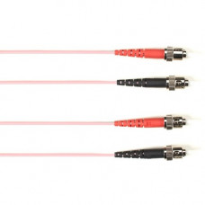 Black Box Fiber Optic Duplex Patch Network Cable - 16.40 ft Fiber Optic Network Cable for Network Device - First End: 2 x ST Male Network - Second End: 2 x ST Male Network - 1 Gbit/s - Patch Cable - OFNR - 50/125 &micro;m - Pink - TAA Compliant FOCMR5