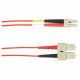 Black Box Fiber Optic Duplex Patch Network Cable - 6.56 ft Fiber Optic Network Cable for Network Device - First End: 2 x SC Male Network - Second End: 2 x LC Male Network - 1 Gbit/s - Patch Cable - 62.5/125 &micro;m - Red - TAA Compliant - TAA Complia