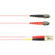 Black Box Fiber Optic Duplex Patch Network Cable - 16.40 ft Fiber Optic Network Cable for Network Device - First End: 2 x ST Male Network - Second End: 2 x LC Male Network - 10 Gbit/s - Patch Cable - OFNR - 50/125 &micro;m - Pink - TAA Compliant FOCMR