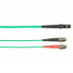 Black Box Fiber Optic Duplex Patch Network Cable - 6.50 ft Fiber Optic Network Cable for Network Device - First End: 2 x ST Male Network - Second End: 1 x MT-RJ Male Network - 10 Gbit/s - Patch Cable - LSZH - 62.5/125 &micro;m - Green - TAA Compliant 