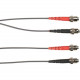 Black Box Fiber Optic Duplex Patch Network Cable - 6.56 ft Fiber Optic Network Cable for Network Device - First End: 2 x ST Male Network - Second End: 2 x ST Male Network - 1 Gbit/s - Patch Cable - 62.5/125 &micro;m - Gray - TAA Compliant FOLZH62-002M