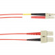 Black Box Colored Fiber OM1 62.5-Micron Multimode Fiber Optic Patch Cable - Duplex, LSZH - 13.12 ft Fiber Optic Network Cable for Network Device - First End: 2 x SC Male Network - Second End: 2 x LC Male Network - 128 MB/s - Patch Cable - 62.5/125 &mi