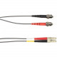 Black Box Fiber Optic Duplex Patch Network Cable - 9.84 ft Fiber Optic Network Cable for Network Device - First End: 2 x ST Male Network - Second End: 2 x LC Male Network - 1 Gbit/s - Patch Cable - 62.5/125 &micro;m - Gray - TAA Compliant FOLZH62-003M