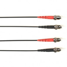 Black Box Fiber Optic Patch Network Cable - 6.50 ft Fiber Optic Network Cable for Network Device - ST Male Network - ST Male Network - 1 Gbit/s - Patch Cable - OFNP - 9/125 &micro;m - Black - TAA Compliant FOCMPSM-002M-STST-BK