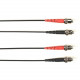 Black Box Fiber Optic Patch Network Cable - 6.50 ft Fiber Optic Network Cable for Network Device - ST Male Network - ST Male Network - 1 Gbit/s - Patch Cable - OFNP - 9/125 &micro;m - Black - TAA Compliant FOCMPSM-002M-STST-BK