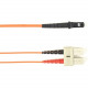 Black Box Fiber Optic Duplex Patch Network Cable - 32.80 ft Fiber Optic Network Cable for Network Device - First End: 2 x SC Male Network - Second End: 1 x MT-RJ Male Network - 10 Gbit/s - Patch Cable - LSZH - 62.5/125 &micro;m - Orange - TAA Complian