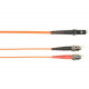 Black Box Fiber Optic Duplex Patch Network Cable - 82 ft Fiber Optic Network Cable for Network Device - First End: 2 x ST Male Network - Second End: 1 x MT-RJ Male Network - 1 Gbit/s - Patch Cable - OFNR - 62.5/125 &micro;m - Orange - TAA Compliant FO