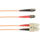 Black Box Fiber Optic Duplex Patch Network Cable - 23 ft Fiber Optic Network Cable for Network Device - First End: 2 x ST Male Network - Second End: 2 x SC Male Network - 1 Gbit/s - Patch Cable - OFNR - 62.5/125 &micro;m - Orange - TAA Compliant FOCMR