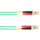 Black Box Fiber Optic Duplex Patch Network Cable - 3.20 ft Fiber Optic Network Cable for Network Device - First End: 2 x LC Male Network - Second End: 2 x LC Male Network - 10 Gbit/s - Patch Cable - LSZH - 50/125 &micro;m - Green - TAA Compliant FOLZH
