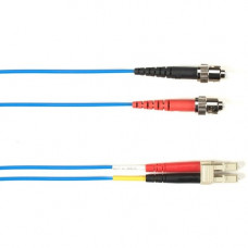 Black Box Fiber Optic Duplex Patch Network Cable - 3.20 ft Fiber Optic Network Cable for Network Device - First End: 2 x ST Male Network - Second End: 2 x LC Male Network - 10 Gbit/s - Patch Cable - OFNP - 50/125 &micro;m - Blue - TAA Compliant FOCMP1