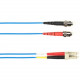 Black Box Fiber Optic Patch Network Cable - 98.40 ft Fiber Optic Network Cable for Network Device - ST Male Network - LC Male Network - 1 Gbit/s - Patch Cable - OFNP - 9/125 &micro;m - Blue - TAA Compliant FOCMPSM-030M-STLC-BL