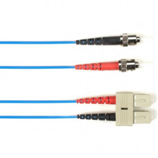 Black Box Fiber Optic Duplex Patch Network Cable - 49.20 ft Fiber Optic Network Cable for Network Device - First End: 2 x ST Male Network - Second End: 2 x SC Male Network - 10 Gbit/s - Patch Cable - OFNP - 50/125 &micro;m - Blue - TAA Compliant FOCMP
