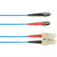 Black Box Fiber Optic Duplex Patch Network Cable - 3.20 ft Fiber Optic Network Cable for Network Device - First End: 2 x ST Male Network - Second End: 2 x SC Male Network - 1 Gbit/s - Patch Cable - OFNR - 62.5/125 &micro;m - Blue - TAA Compliant FOCMR