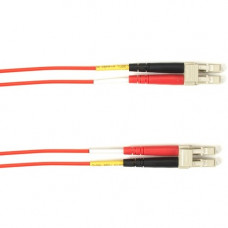 Black Box Fiber Optic Duplex Patch Network Cable - 23 ft Fiber Optic Network Cable for Network Device - First End: 2 x LC Male Network - Second End: 2 x LC Male Network - 10 Gbit/s - Patch Cable - OFNP - 50/125 &micro;m - Red - TAA Compliant FOCMP10-0