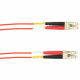 Black Box Fiber Optic Duplex Patch Network Cable - 32.80 ft Fiber Optic Network Cable for Network Device - First End: 2 x LC Male Network - Second End: 2 x LC Male Network - 10 Gbit/s - Patch Cable - OFNR - 50/125 &micro;m - Red - TAA Compliant FOCMRM