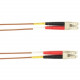 Black Box Fiber Optic Duplex Patch Network Cable - 49.20 ft Fiber Optic Network Cable for Network Device - First End: 2 x LC Male Network - Second End: 2 x LC Male Network - 10 Gbit/s - Patch Cable - OFNR - 50/125 &micro;m - Brown - TAA Compliant FOCM